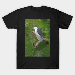 Heron with Green backdrop T-Shirt